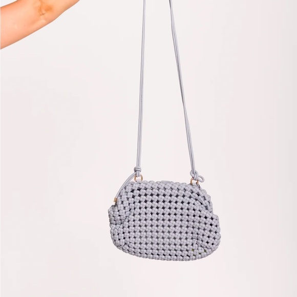 Worth Collective braided clutch with long strap in taupe - Picture 4 of 4